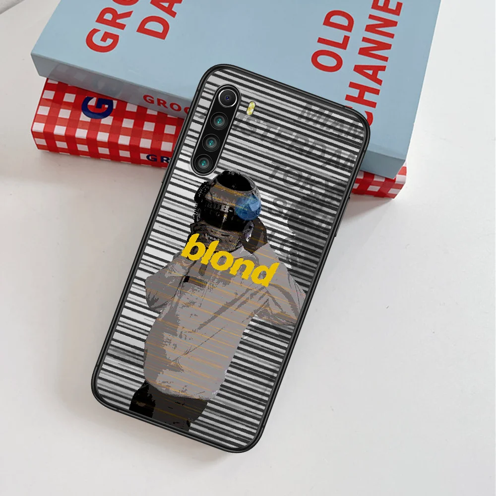 

Frank Blond Ocean Singer Phone Case For Xiaomi Redmi Note 7 8 8T 9 9S 4X 7 7A 9A K30 Pro Ultra black Cell Pretty Etui Luxury