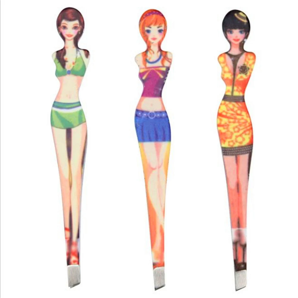 1 шт. профессиональная девушка пинцет для бровей Горячая форма нержавеющая сталь