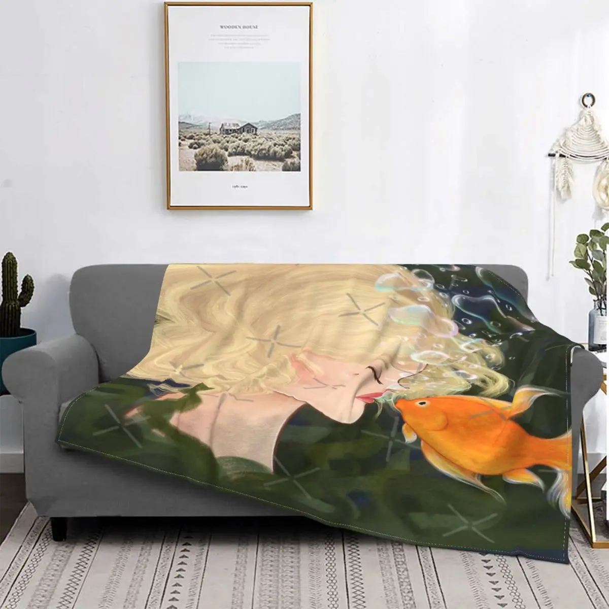 

Cierra los ojos y el sueño de pescado, manta a cuadros para cama, sofá, manta, Sudadera con capucha para cama