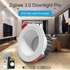 Умный Встраиваемый светодиодный светильник GLEDOPTO Zigbee 3,0, RGBCCT, 12 Вт, Pro, с регулируемой яркостью, водонепроницаемый IP54, для кухни, спальни, коридора, ванной