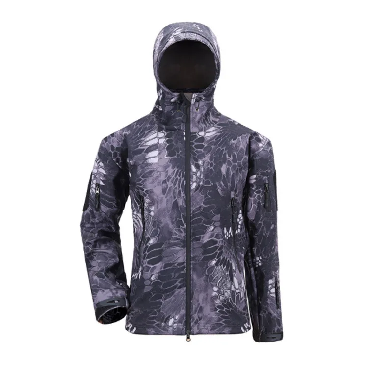 Black Python jacket Одежда для охоты, для улицы, Акула, кожа, tad, тактическая, millitary, флисовая куртка, костюм для мужчин, Лесной бой, флисовая куртка для мужчин - Цвет: Black Python jacket