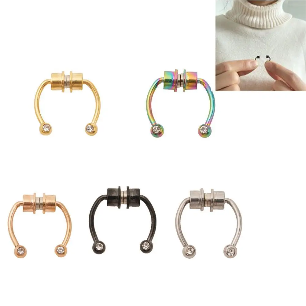 

2022 Fake Piercing Nose Ring Alloy Nose Piercing Hoop Septum Rings For Women Body Jewelry Gifts Fashion Magnetic Fake Piercing