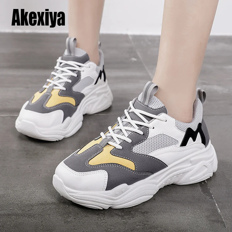 2020 Spring Summer Autumn women Fashion sneakers female casual shoes platform PU leather classic lace up s084 | Обувь