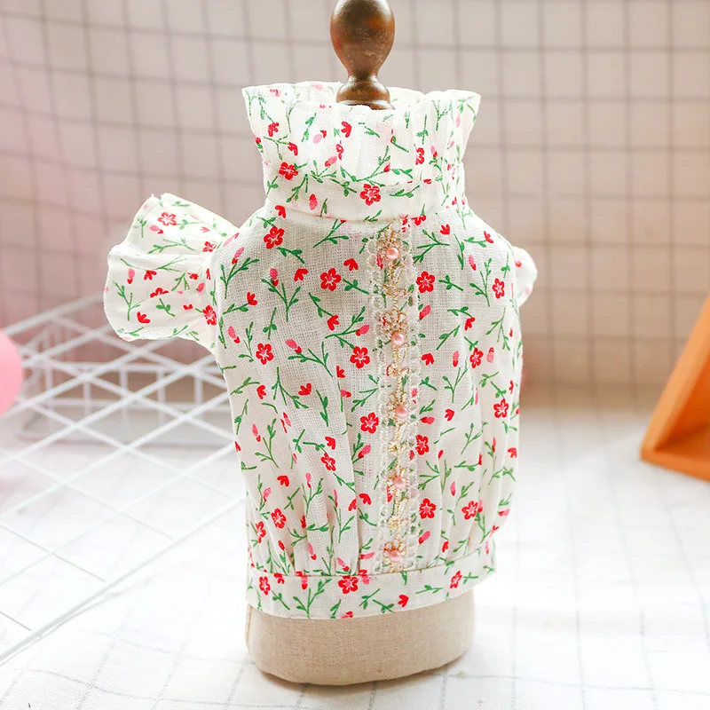 

Summer Floral Pet Clothes for Small Medium Dogs Cats Soft Cotton Pets Dog Coat Jacket Puppy Clothing Outfits Chihuahua Costume