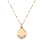 Ожерелье-подвеска женское из розового золота 585 пробы с натуральным Цирконом