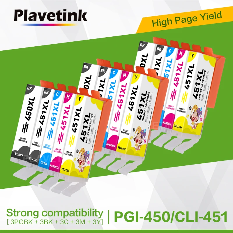 Plavetink 15 шт. PGI450 CLI451 XL совместимый картридж с чернилами для Canon PGI 450 CLI 451 PIXMA MG5440 MG5540 |