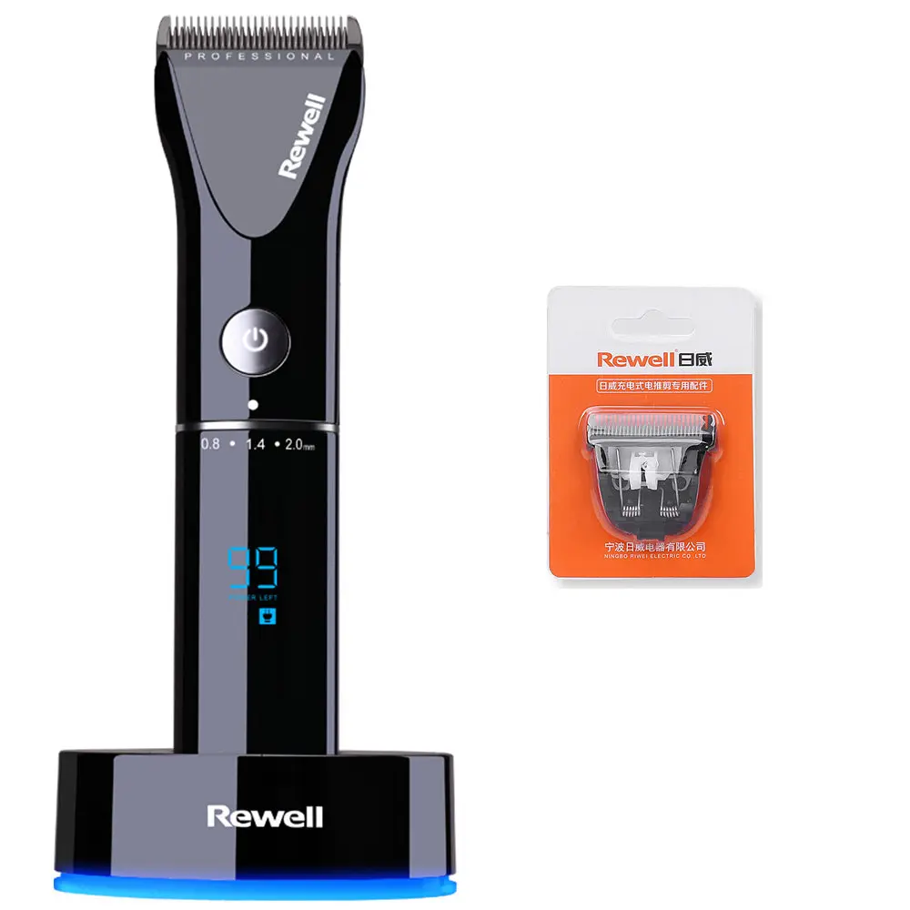 Black Add 1pcs Blade Профессиональная электрическая машинка для стрижки волос Титан F17 перезаряжаемый триммер для волос для мужчин бритва для бороды машинка для стрижки волос светодиодный дисплей - Цвет: Black Add 1pcs Blade