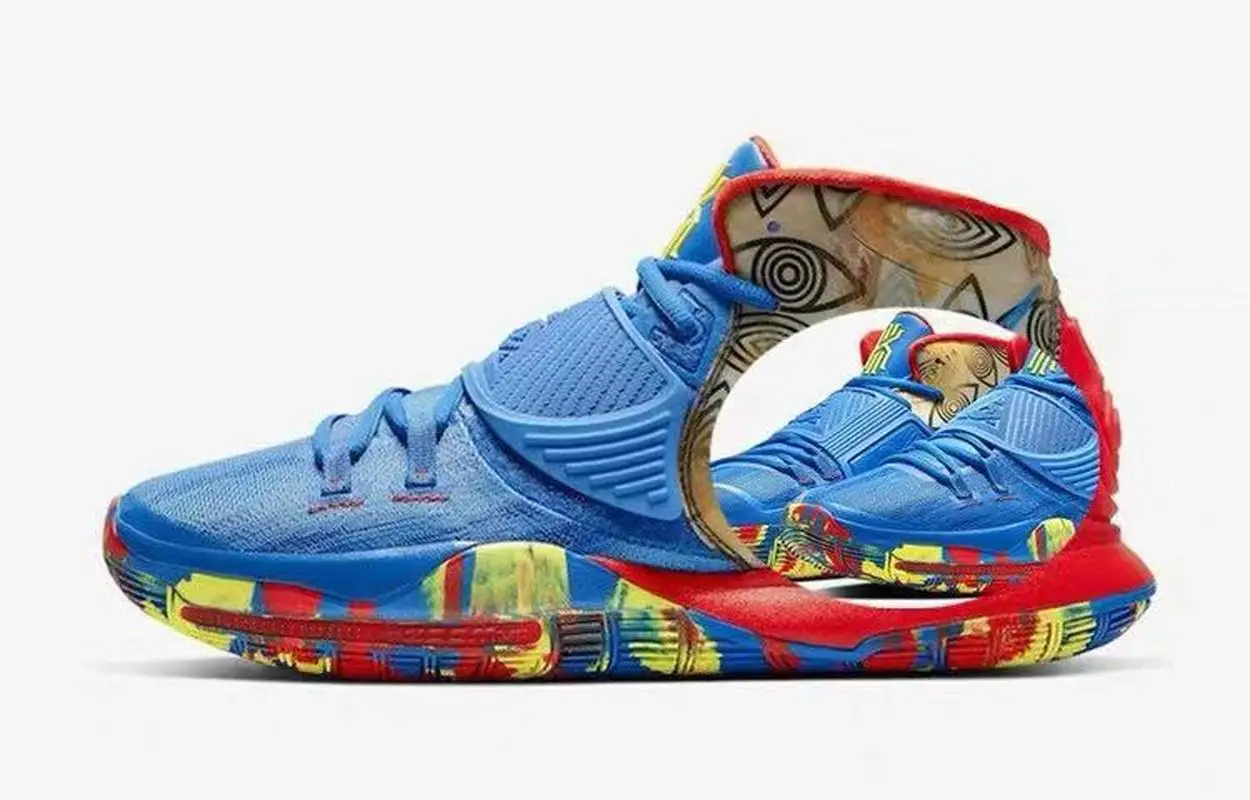 Новинка стильные мужские кроссовки Kyrie 6 баскетбольные спортивные синие желтые