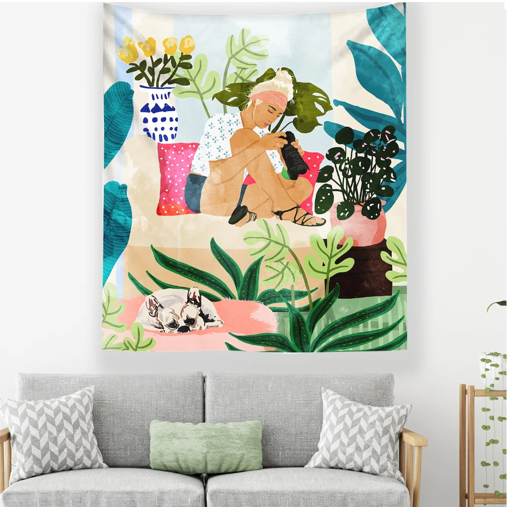 Летняя комната для девочек колледж настенная ткань спальни современный