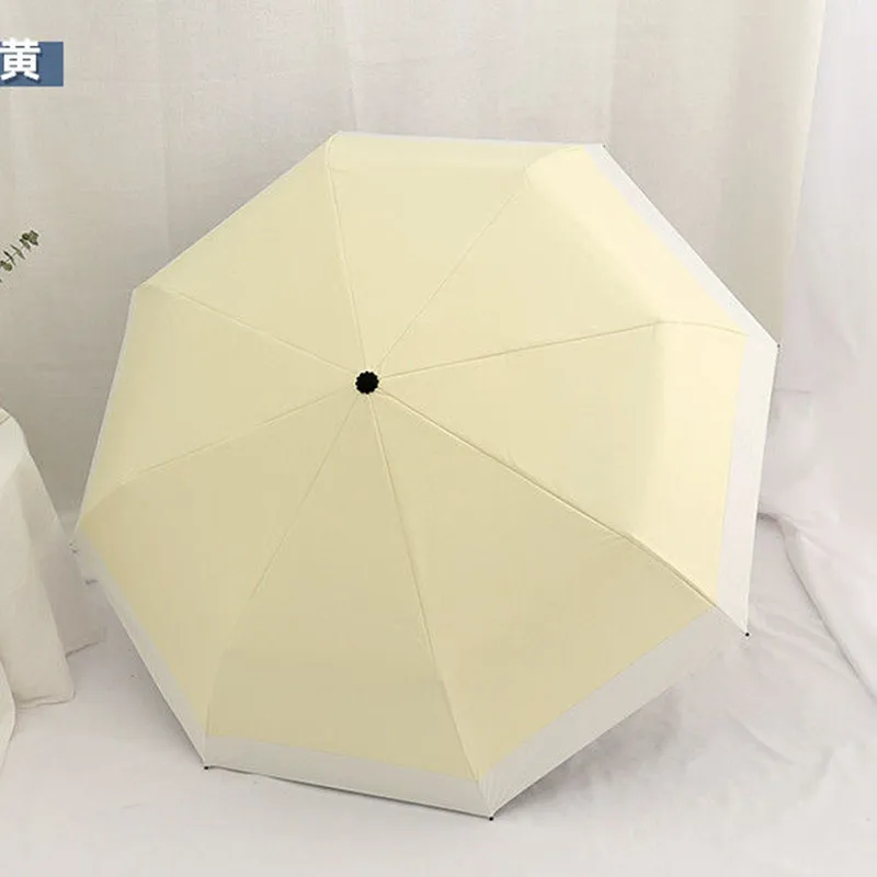 

Simplicity Women Sun Umbrella Three Fold Umbrellas Parasol Rain Strong Umbrella Windproof Portable Pocket Protection Parasol