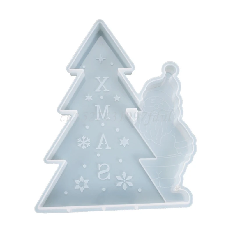 

Crystal Epoxy Resin Mold DIY Christmas Tree Santa Listed Pendant Silicone Mould