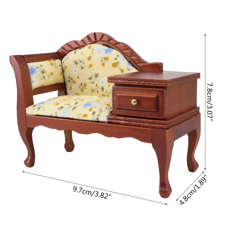 

1:12 Scale Mini Sofa Drawer Cabinet Model Dollhouse Miniature Accessories Living Room Furniture Toy