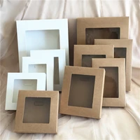 30pcs diy paper box with window whitekraft paper gift box jewelry displays packaging wedding home party muffin packaging boxes