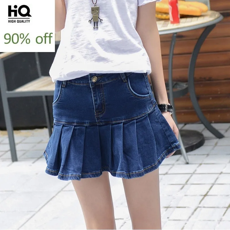 2020 модные сексуальные джинсовые шорты юбки размера плюс плиссированные для