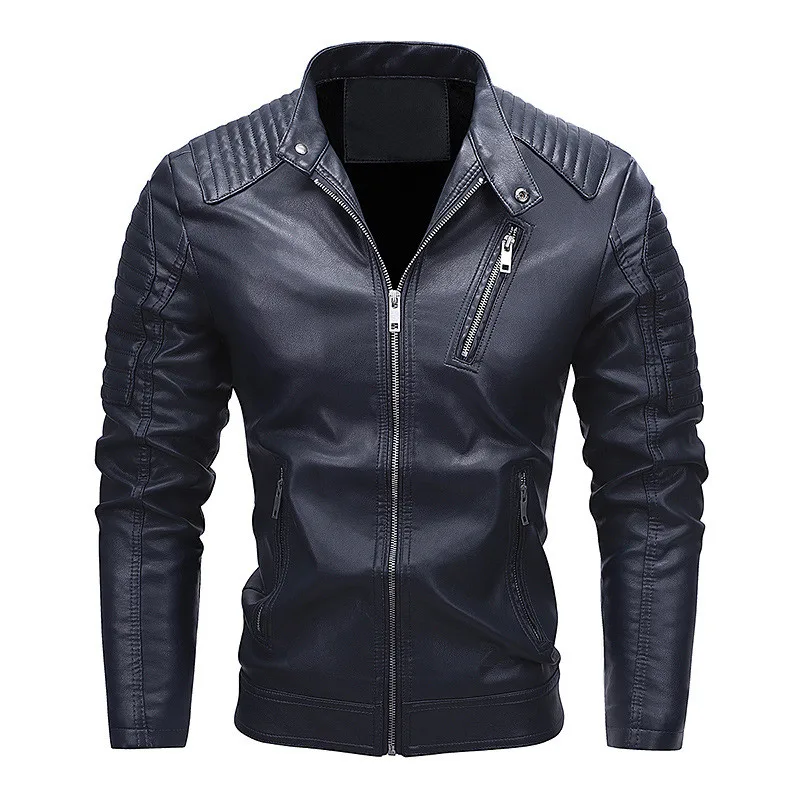 

MORUANCLE Fashion Men's Leather Biker Jackets And Coats Fleece Lined Thick Warm PU Motorcycle Racing Outerwear Clothing