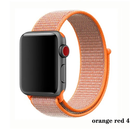 Нейлон pulseira для apple watch band 4 44 мм 40 мм(iwatch 5) apple watch 3 2 1 ремешок 42 мм 38 мм дышащий браслет ремень аксессуары - Цвет ремешка: orange red 4