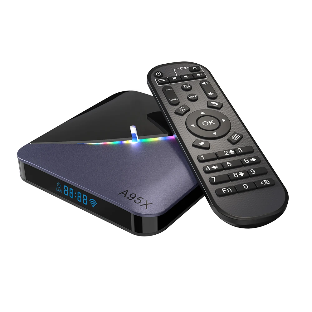 Смарт ТВ приставка S905X3 BT4.2 Android 9 0 двухдиапазонный Wi Fi поддержка 8K RGB светильник 4K