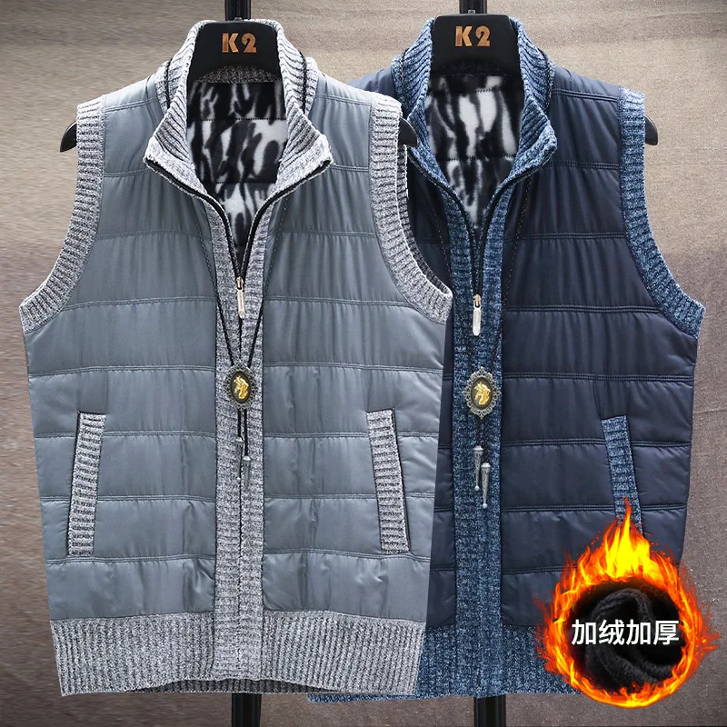 

Velvet Vest Men Vest Homme Vest for Men Waistcoat Men Clothing Thickened Clothes Mens Comfort Zipper 2021 Winter Clothes casual