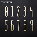 Креативные латунные цифры tinycooker 0-9 для дверной таблички, Номера для дома, Номера для номера комнаты, отеля, Номера для пола, виллы, декоративная Вывеска сделай сам