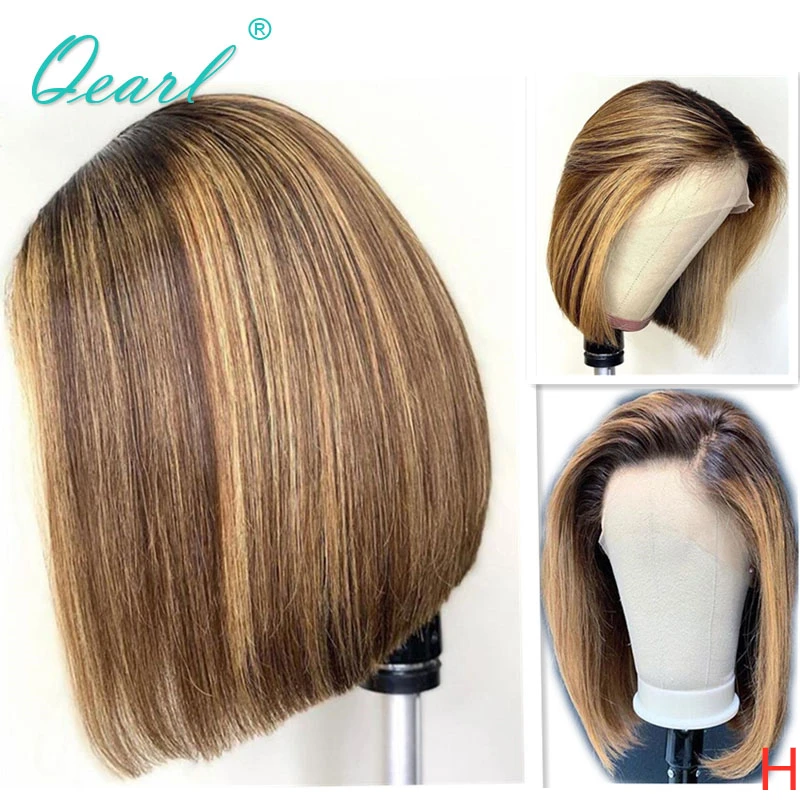 Короткий Боб парики из натуральных волос с эффектом деграде (переход от темного к