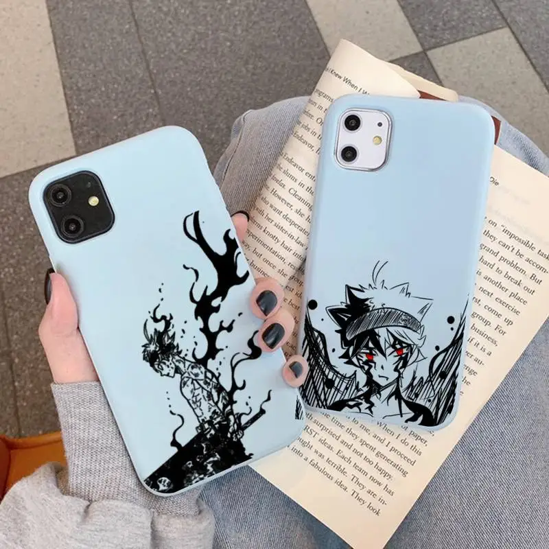 

Japanese anime evil cute Black Clover Phone Case Soft Solid Color for iPhone 11 12 13 mini pro XS MAX 8 7 6 6S Plus X XR