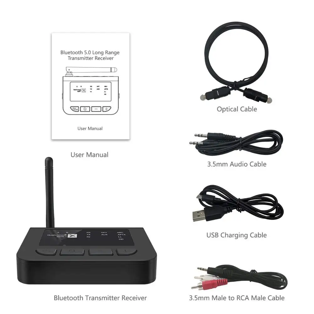 Bluetooth 5 0 CSR8675 большой диапазон Aptx HD низкая задержка SPDIF Оптический RCA Aux 3.5 стандарт