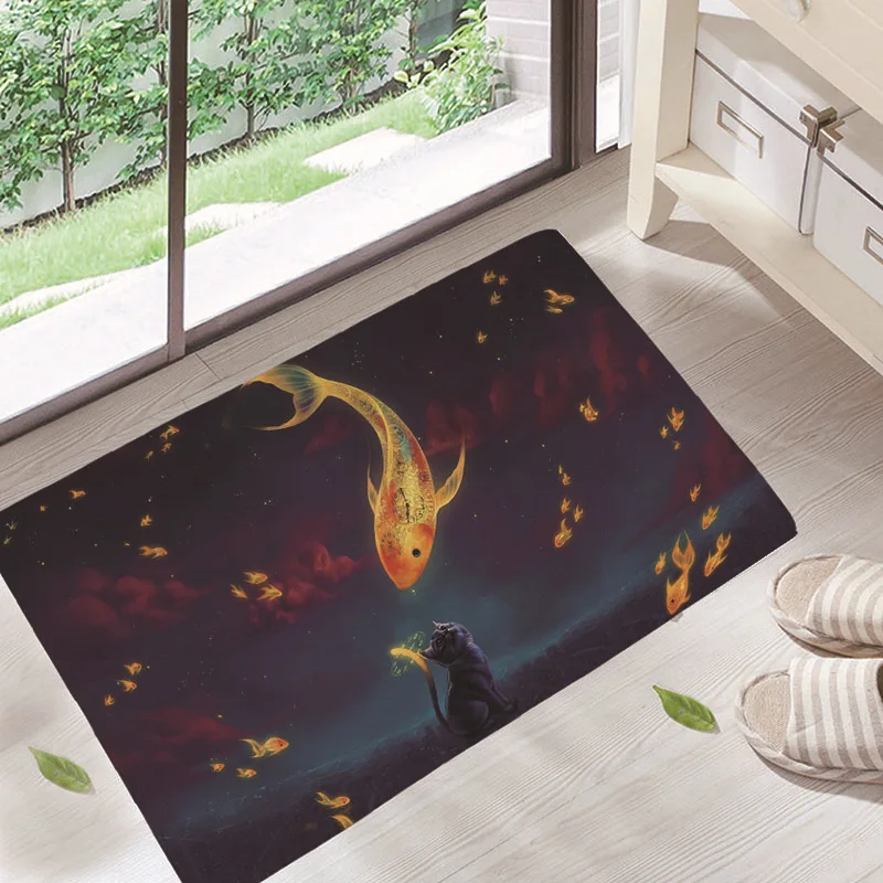 

ONE PIECE Flannel Floor Mats Living Rooms Anti-slip Carpet for Home Balcony Bedroom Kitchen Bathroom Rug Welcome Mats Front Door