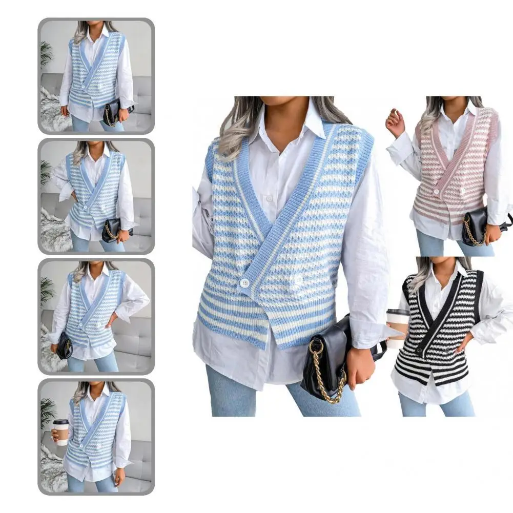 

Chic Vintage Elegant Sweater Vest Women Sweater Vest Ladies All Match