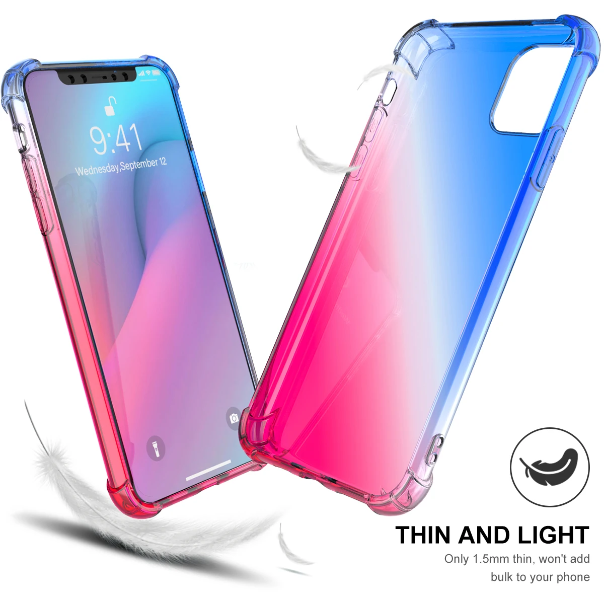 Для iPhone 11 Pro Чехол Мягкий силиконовый градиентный цвет ТПУ противоударный