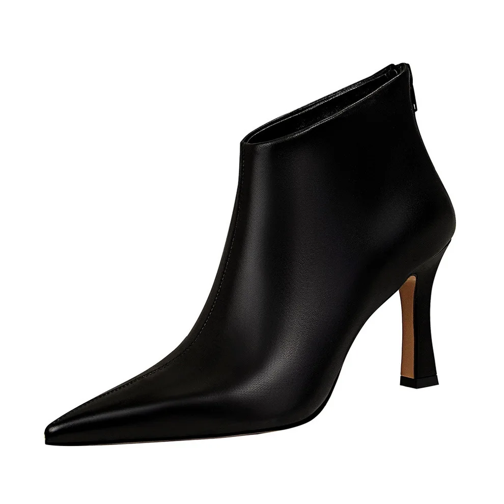 

European style winter new women's boots fashion simple thick high-heeled sexy boots shoes