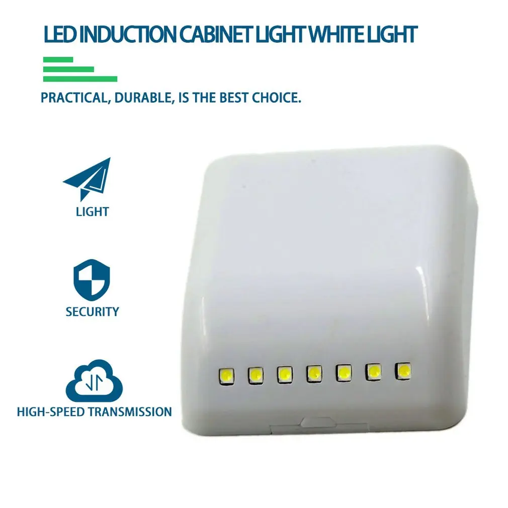 

7 LED Smart Sensor Cabinets Light Night Light Pure White LED Light For Cabinets Wardrobe Drawer Closet Light Sensor Control