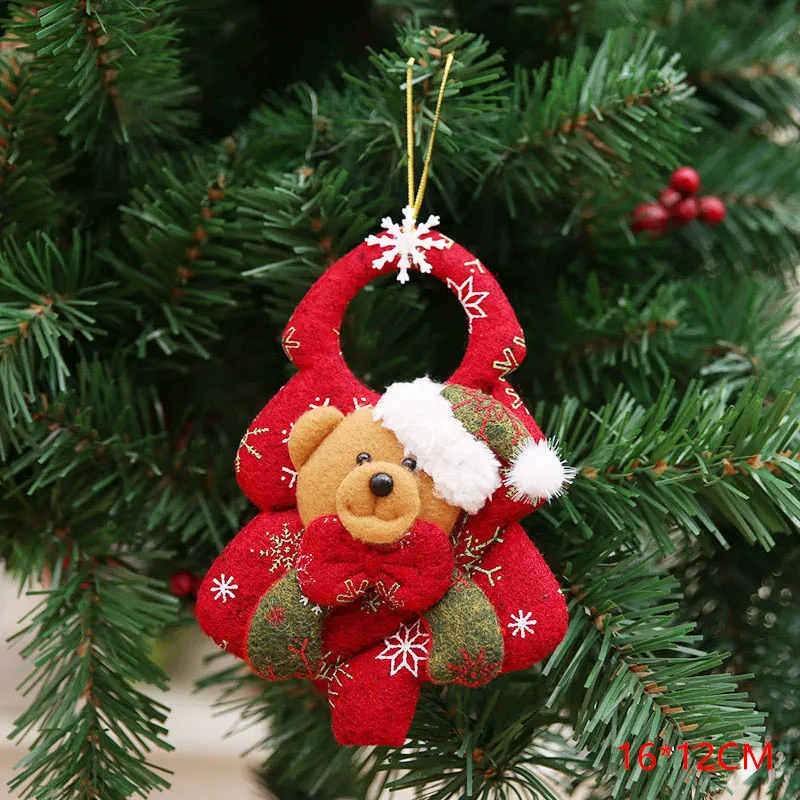 bear Новинка года, милые рождественские куклы Санта-Клаус/Снеговик/Ангел, Noel, Рождественское украшение для дома, рождественский подарок для детей - Цвет: bear