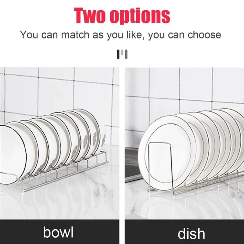 

Stainless Steel Dish Bowl Rack Single Layer Plate Dish Drying Shelf Utensil Cutlery Drainer Storage Holder for Kitchen