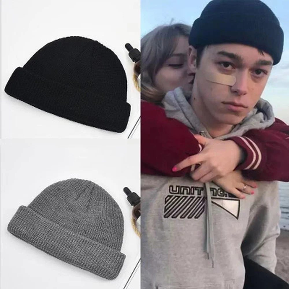 

Unisex Autumn Winter Solid Color Watermelon Hip Hop Knit Wool Hat Cap Snow Cap