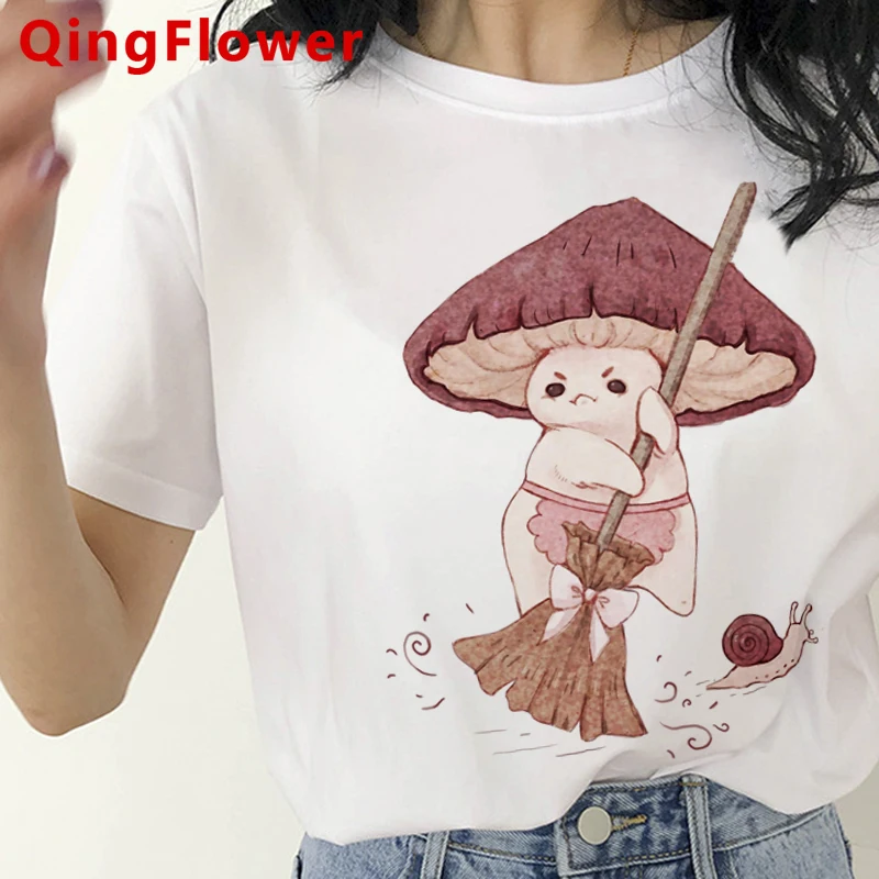 

Kawaii Mushroom summer top t shirt female japanese grunge clothes t shirt