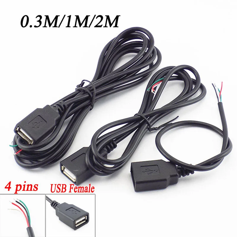 0 3 м/1 м/2 м 5 в Micro USB 2 Сделай Сам 4-контактный гнездовой 4-проводной линейный разъем