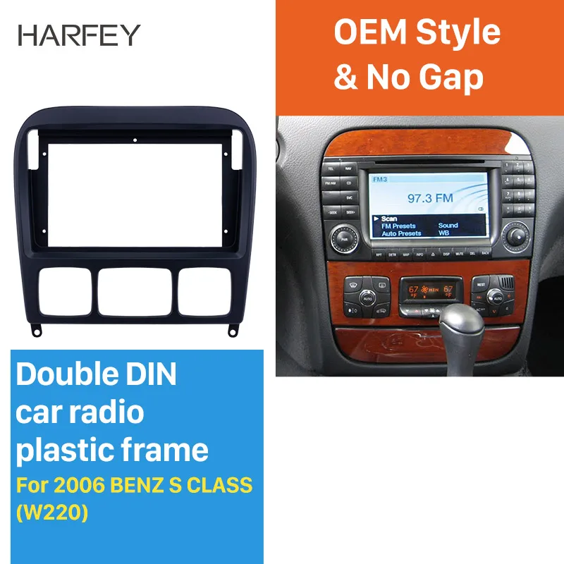 

Harfey 9 inch Fascia Panel Install Dash Bezel Trim Mount Kit for 2006 BENZ S CLASS W220 OEM style No gap