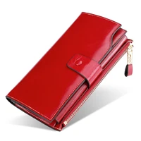 10pcs lot new women wallets genuine leather high quality long design clutch cowhide wallet high quality fashion female purse