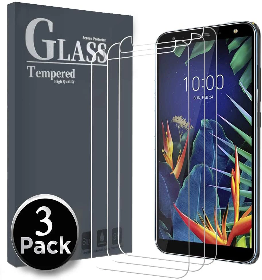 3-Pack Shatterproof for LG K40 Screen Protector 9H Clear Military Grade Protection Tempered Glass cover LG V20 V30 V40 V50 V60