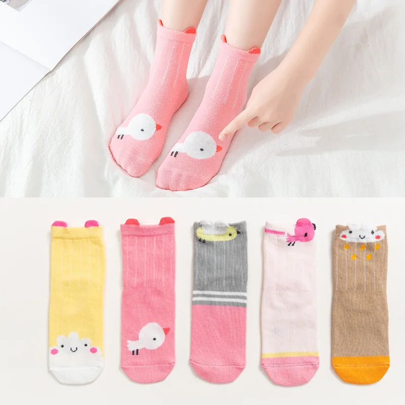 5 парт/Лот Детские носки милые Мультяшные хлопковые дышащие мягкие детские для