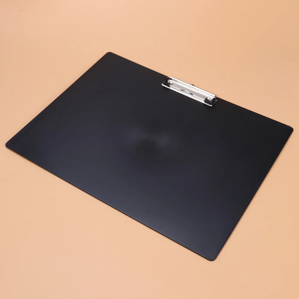 

A3 Horizontal Clipboard Drawing Paper Clip Pad Thick Writing Pad Office File Folder Clip (Black)