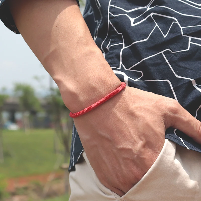 Браслет цепочка для мужчин и женщин красный минималистичный браслет на магните