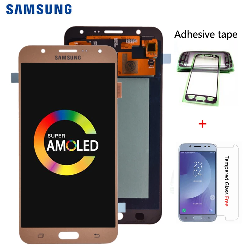 Супер AMOLED для samsung Galaxy J7 J700 J700F J700H J700M ЖК-дисплей кодирующий преобразователь сенсорного экрана в сборе