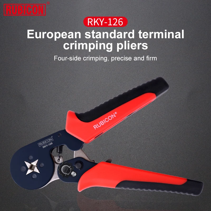 Ratchet Crimping Tool Wire Terminal Crimper European Connector Crimping Pliers AWG 20-10 Insulated Tube Terminator
