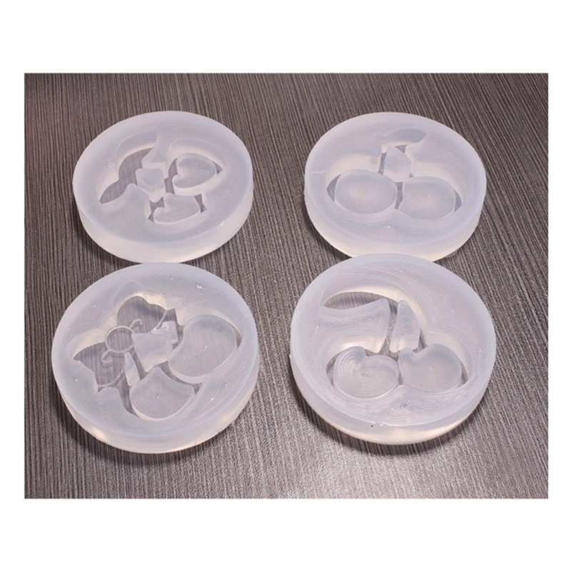 

H7EB Creative Cherry Quicksand Silicone Molds Handmade Cherry Shape Pendant Molds for Keychain Jewelry DIY Crafts Home Decor