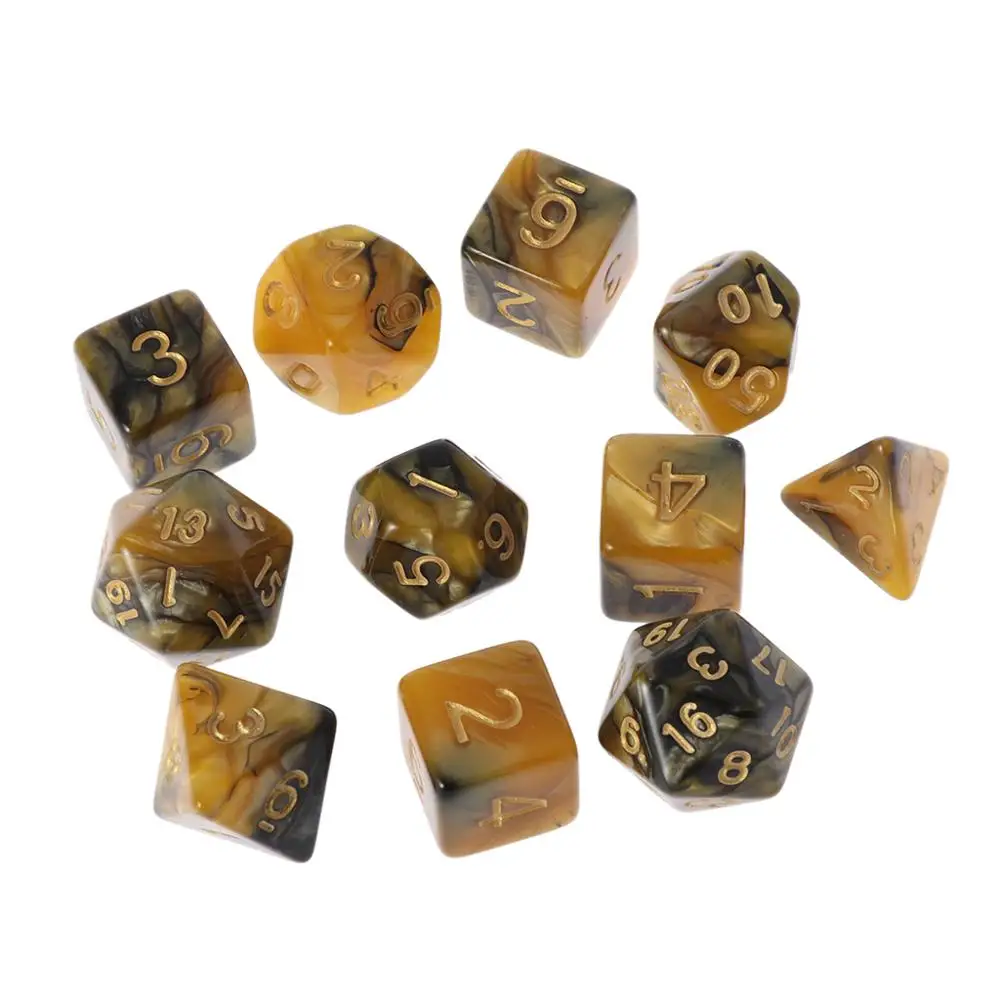 11 шт. D4 D6 D8 D10 D12 D20 двусторонние кубики для набора ролевых игр|Кубики| |