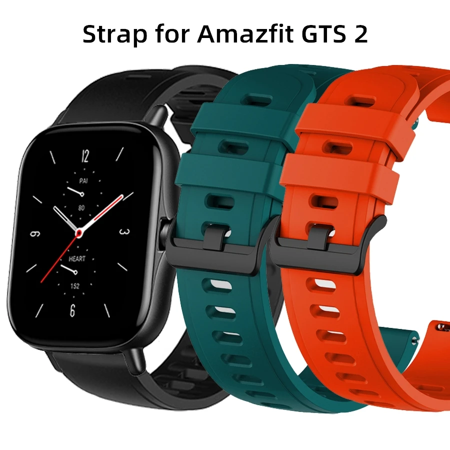Ремешок силиконовый для Xiaomi Huami Amazfit GTS браслет часов Bip S/Bip U/GTS 2/GTR 42 мм 20