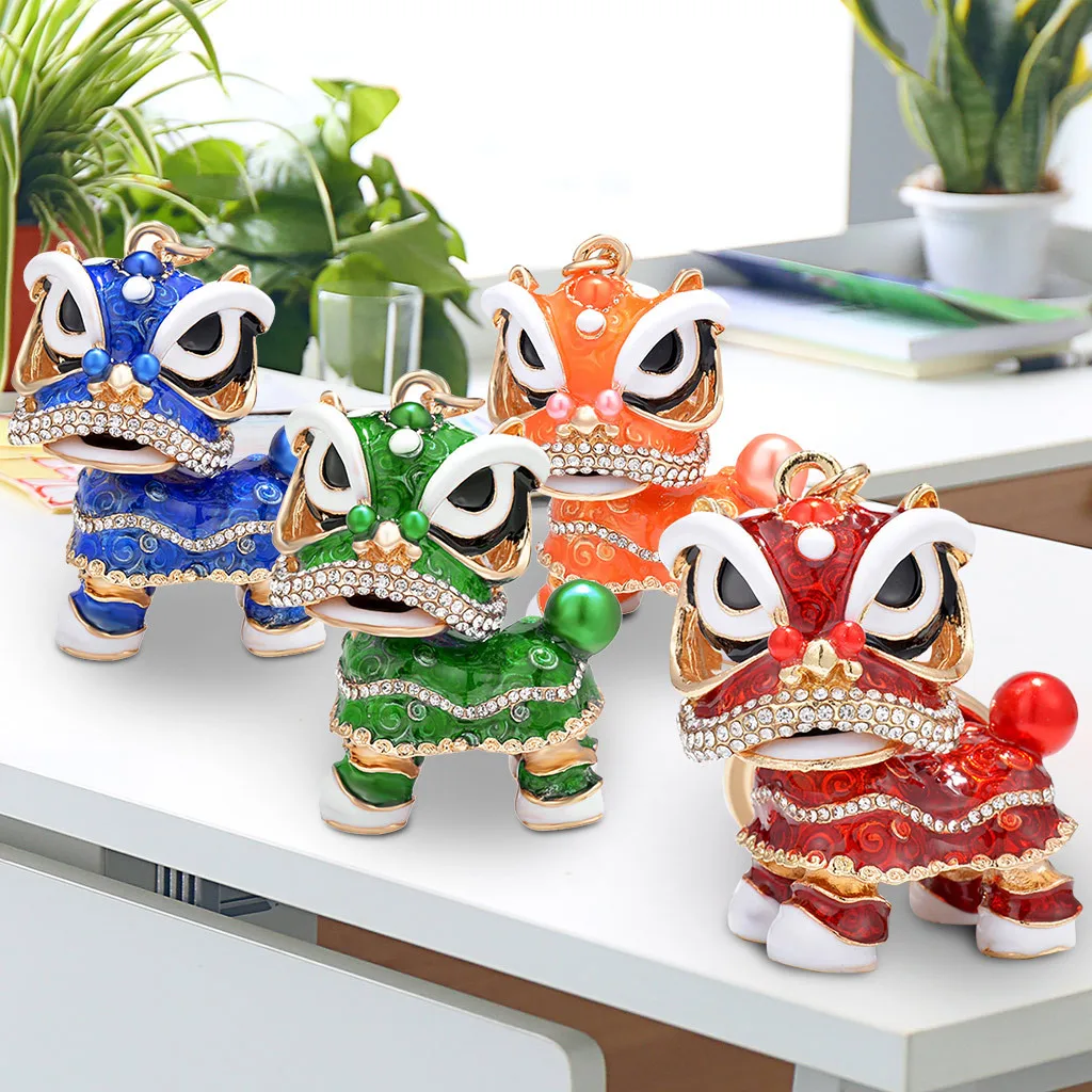 

Chinese Style Charm Dance Alloy Keychain Fashion Retro Bag Charm Pendant Chinese style charm lion dance alloy keychain