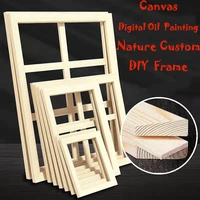practical natural wooden canvas digital oil painting nature custom diy frame longlife wood custom poster frame can drop shipping