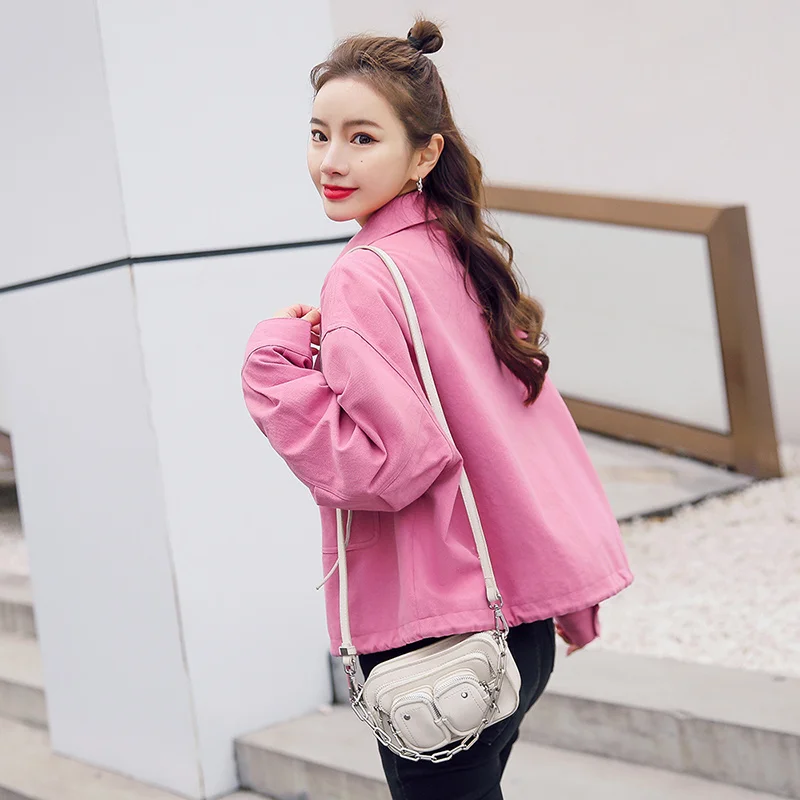 

Женская короткая куртка, небольшая Свободная куртка в Корейском стиле на весну и осень, 2021